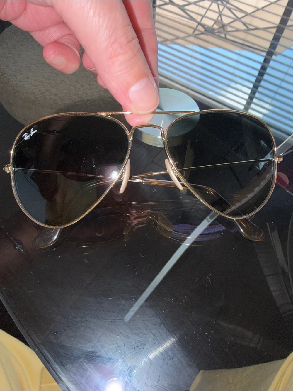RAY BAN Aviator Metal Frame Sunglasses - Gold with Dark Lenses